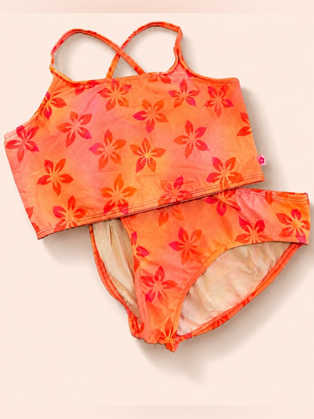 Limited Too Girls 16 JR Neon Floral Shimmer Bikini Set NWT Y2K Swimwear